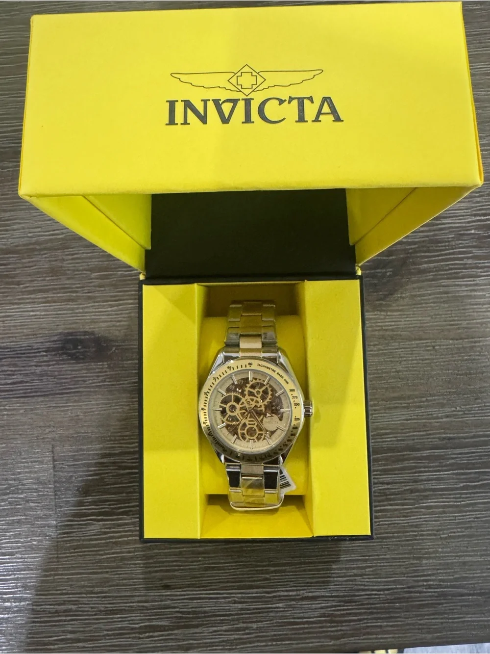 Invicta Objet D Art 69756 Men's Two Tone Fluted Bezel Skeleton Automatic Watch